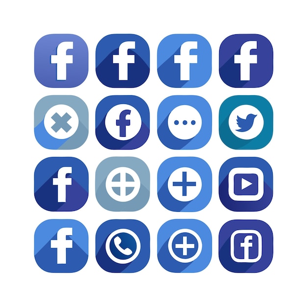 Vector social media icons set concept
