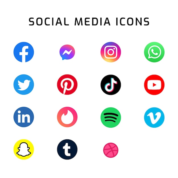 Vector social media icons vector set