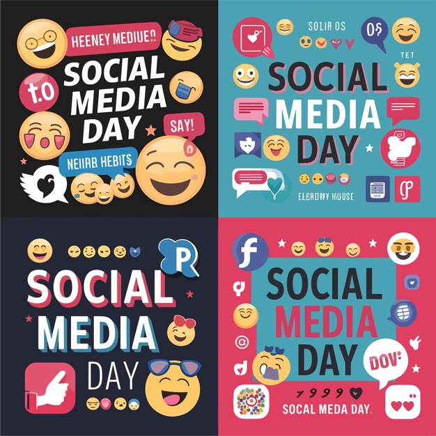 Vector social media illustrations