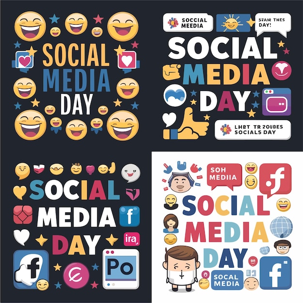 Vector social media illustrations