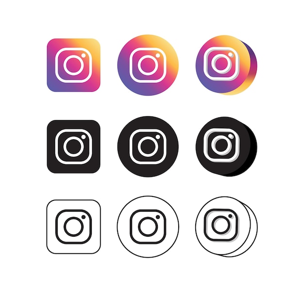 Vector social media integral icons set