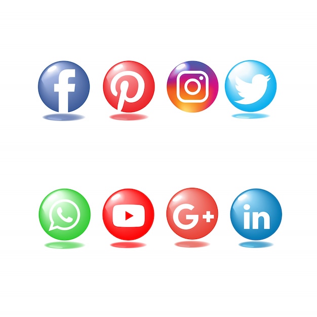 Vector social media light shiny icon