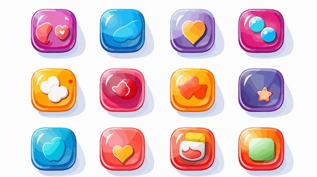 Vector social media like button icons vector illustration