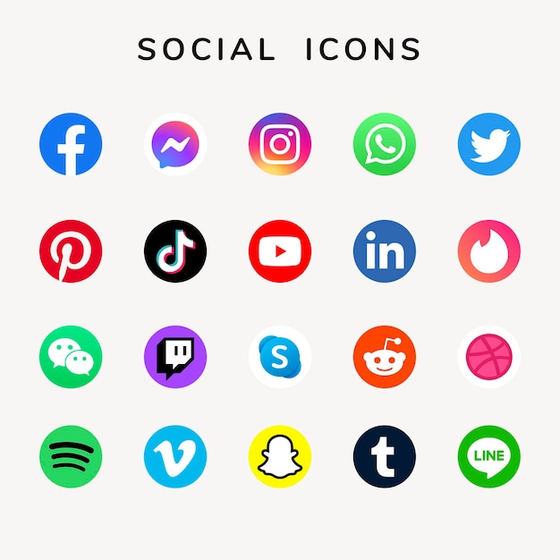Vector social media logos set gradient social media logo set set of 3d social media logos social media ico