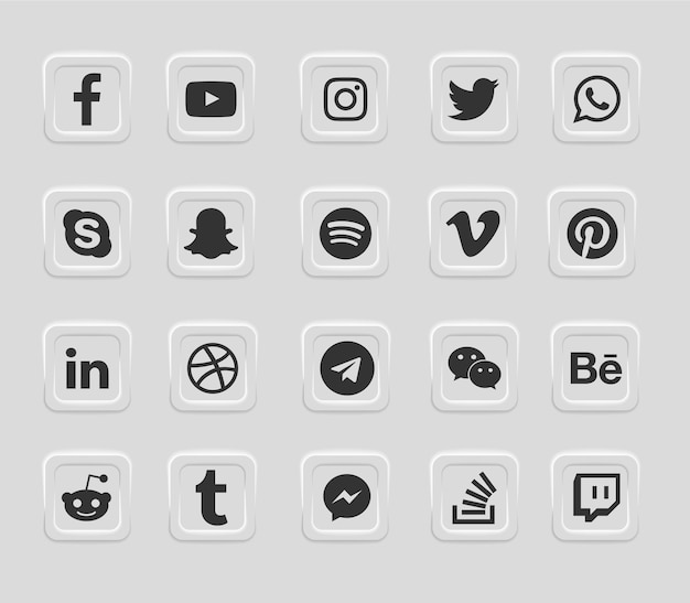 Vector social media modern  web icons set