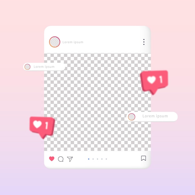 Vector social media post template bingkai tempat product bisnis element dan icon vector illustration