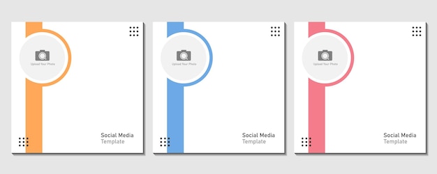 ソーシャル メディアの投稿テンプレート。ベクトル図