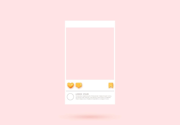 Vector social media posters template. realistic 3d design. pink background. abstract creative concept. vector illustration