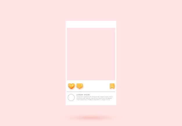 Social media posters template. Realistic 3d design. Pink background. Abstract creative concept. Vector illustration