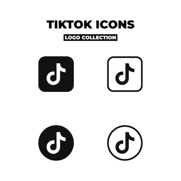 Vector social media tiktok logo collection