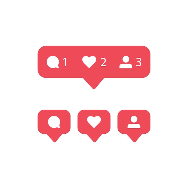 Vector social network icons pack like comment follow