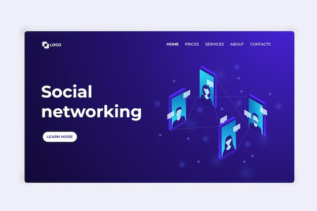 Social network landing page