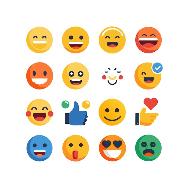 Vector social reaction emoji