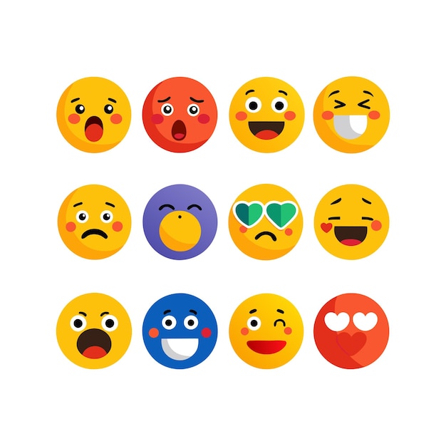 Vector social reaction emoji