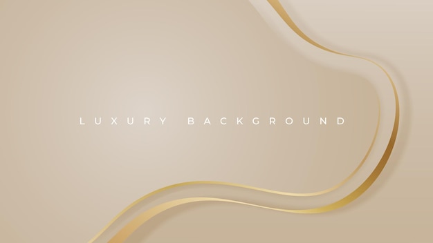 Soft color luxury background with curve shape and gold lines