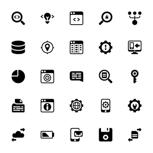 Software Development Glyph Icons