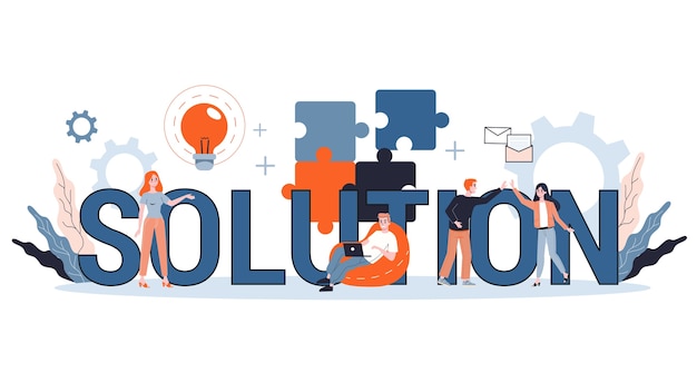 Vector solution concept illustration. solving the problem and finding creative solution.   illustration