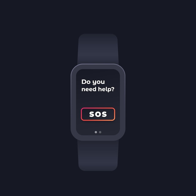 Sos button in smart watch emergency app design