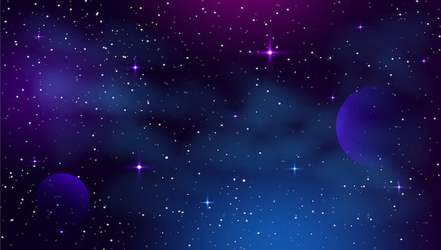 Space background with abstract shape and stars