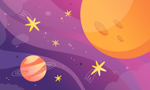 Vector space bright vector background universe planets stars vector background