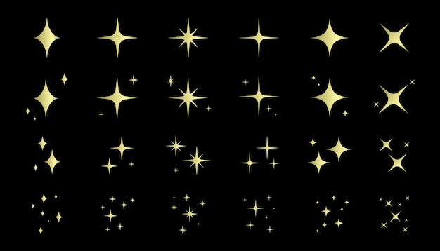 Vector sparkle star icon vector collection set