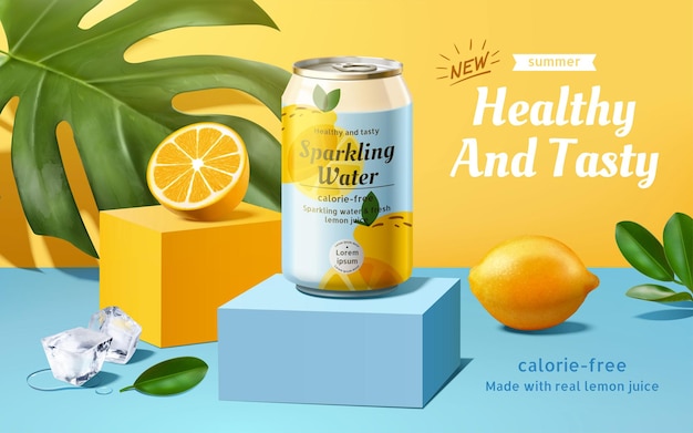 Sparkling water advertisement