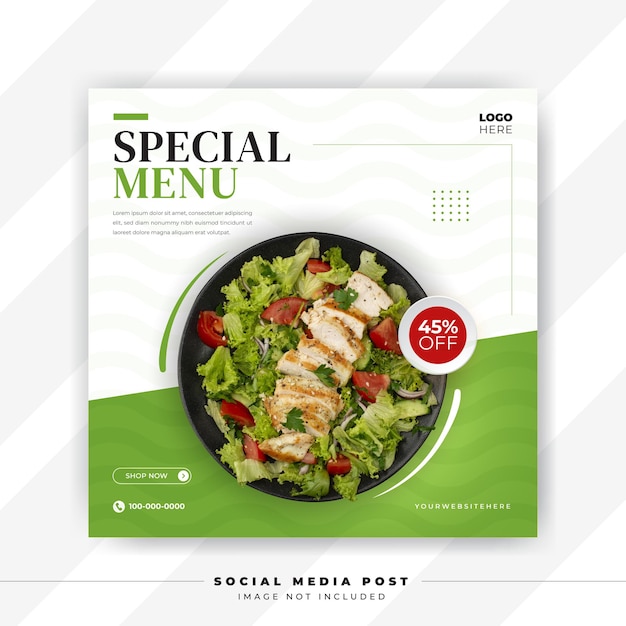 Special food menu banner social media post