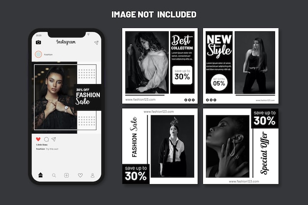 Special Offer Template and Fashion Sale Social Media Post Template Set