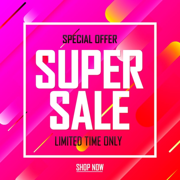 Vector a special sale sign is displayed in a pink frame