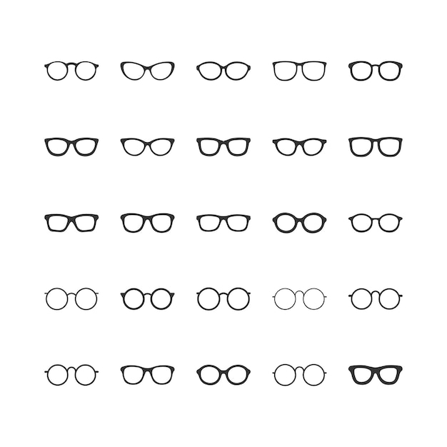 Vector spectacles eyeglasses shape line illustration