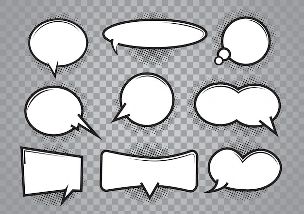 Speech bubble cartoon set