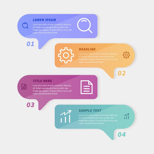 Vector speech bubles infographics in flat design