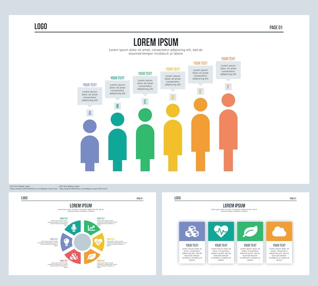 Vector sphere human set presentation slide and powerpoint template