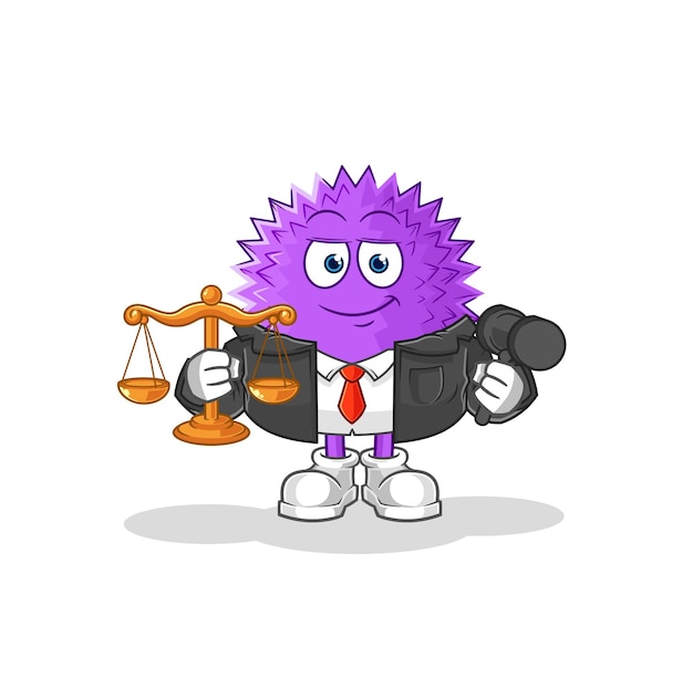 Spiky ball detective vector cartoon character