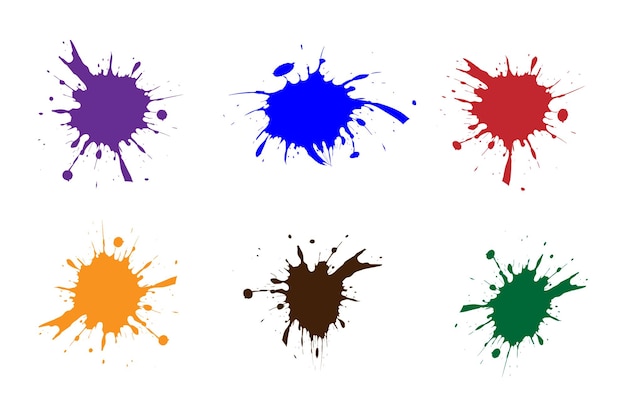 Splash paint splatter different spots and drop vectors