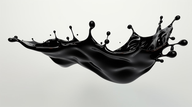 a splash of water with splashes of black liquid on it