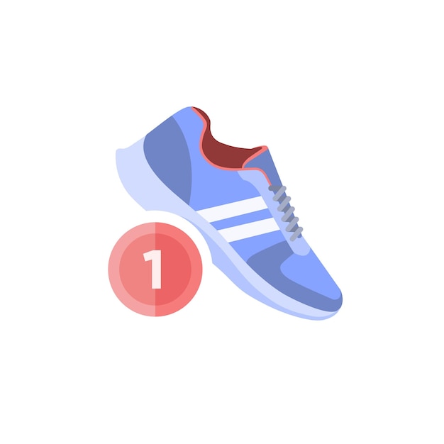 Vector sport shoes illustration and icon flat design