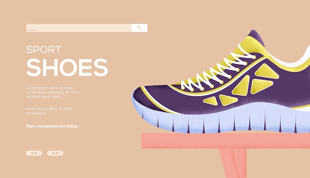 Vector sport shoes landing page