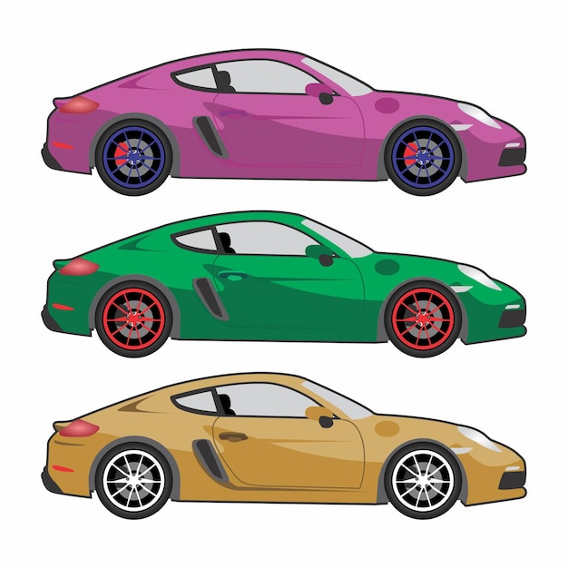 sportcar view side background vector