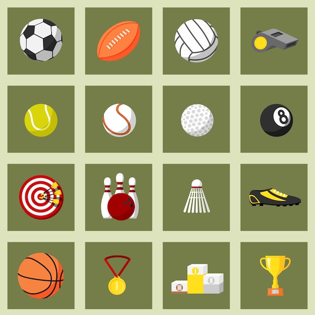 Sports Flat Icons Set