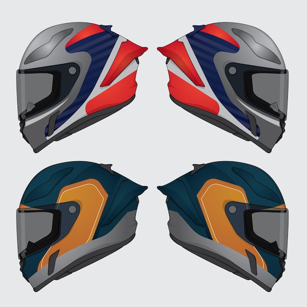 Vector sports racing helmet template vector design