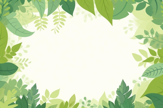 Vector spring background with leaves and plants