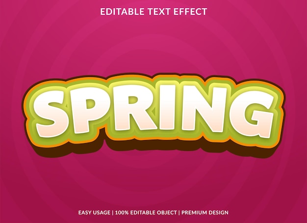 spring editable text effect template with abstract background and modern style