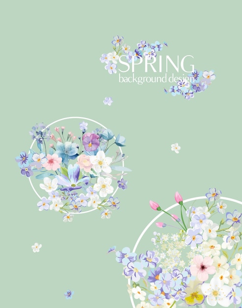 Spring flowers style background design