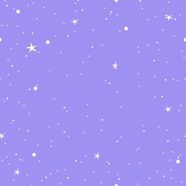 Vector square seamless background with night sky and stars for printing on textiles cards and wallpaper