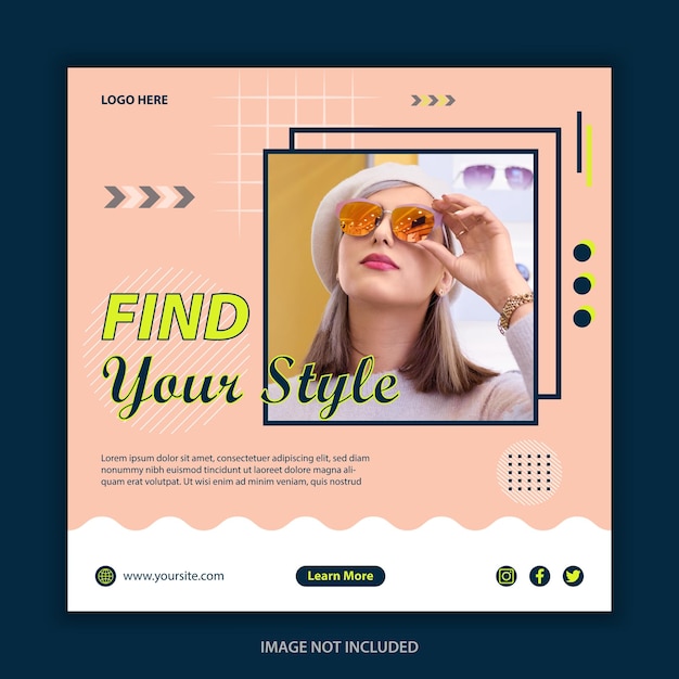 Vector square social media instagram post template