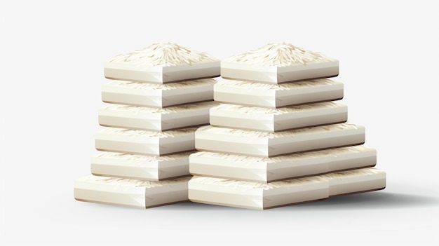 a stack of white and brown mattresses with a white cover