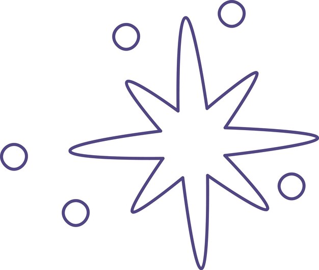 Vector star glittering outline