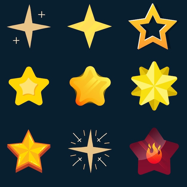 Vector star icon set vector stock illustration different forms of stars constellations galaxies