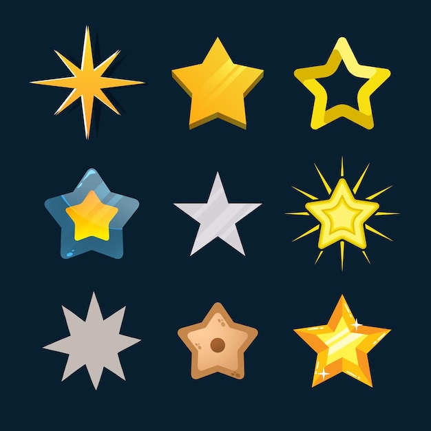 Vector star icon set vector stock illustration different forms of stars constellations galaxies